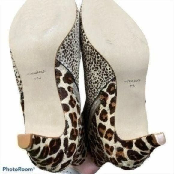 Matisse Cow Hair Womens Animal Leopard Print Moon Walkin Heeled Boot Sz 6 1/2 - Picture 3 of 9